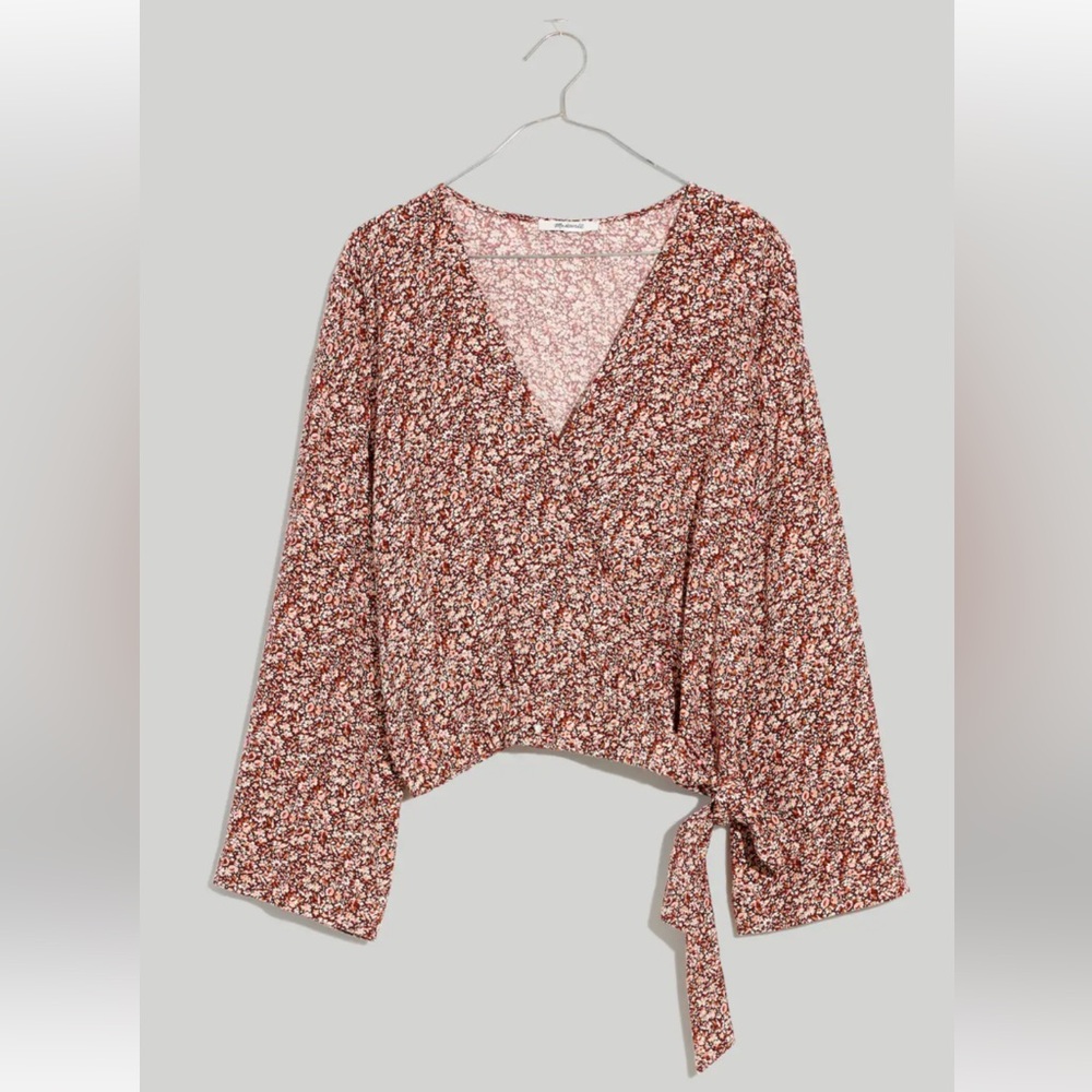 Madewell Floral Tie Front Wrap Top